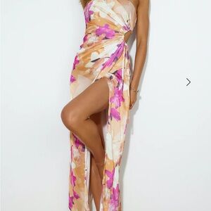 Hello Molly Floral Maxi Dress - Pink and Cream